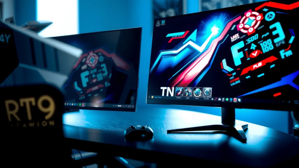 Comparison of TN and IPS panels for gaming performance and visuals.