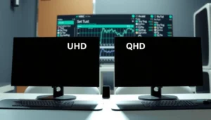 Comparison of UHD and QHD resolutions for better screen choice in displays.