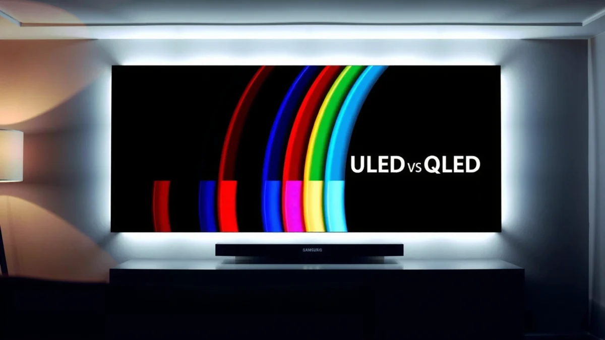 Visual comparison of ULED and QLED TVs highlighting key differences.