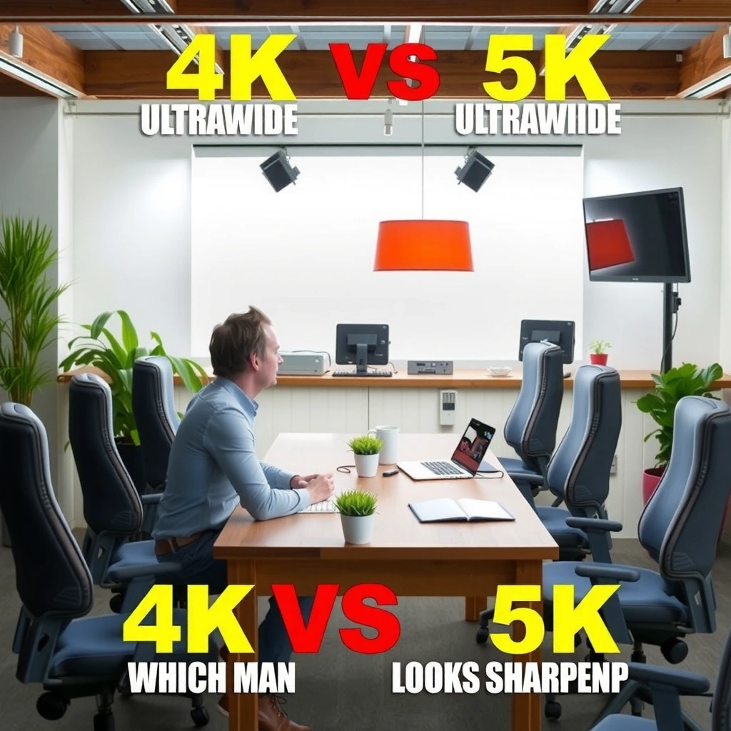 Illustration explaining 4K and 5K resolutions and their differences in clarity and detail.