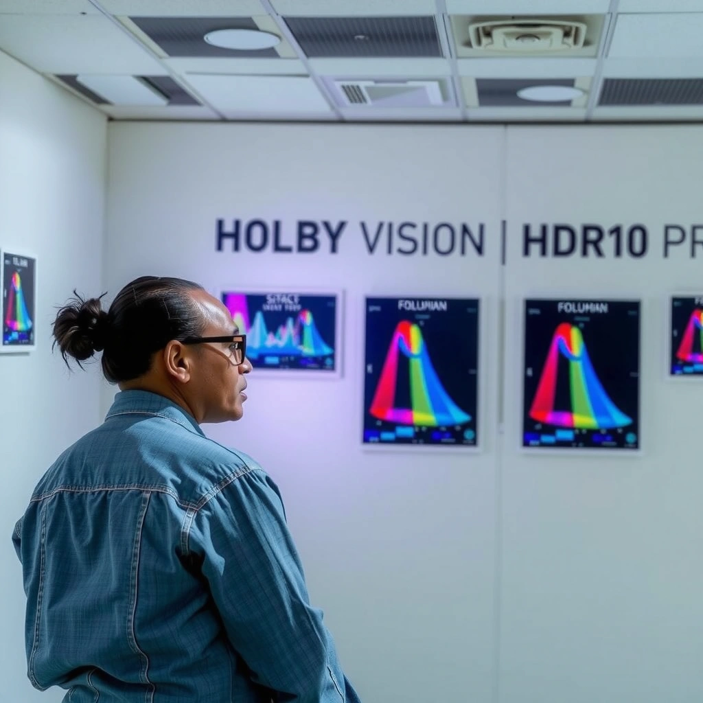 Illustration comparing Dolby Vision and HDR10 Blu-ray technologies