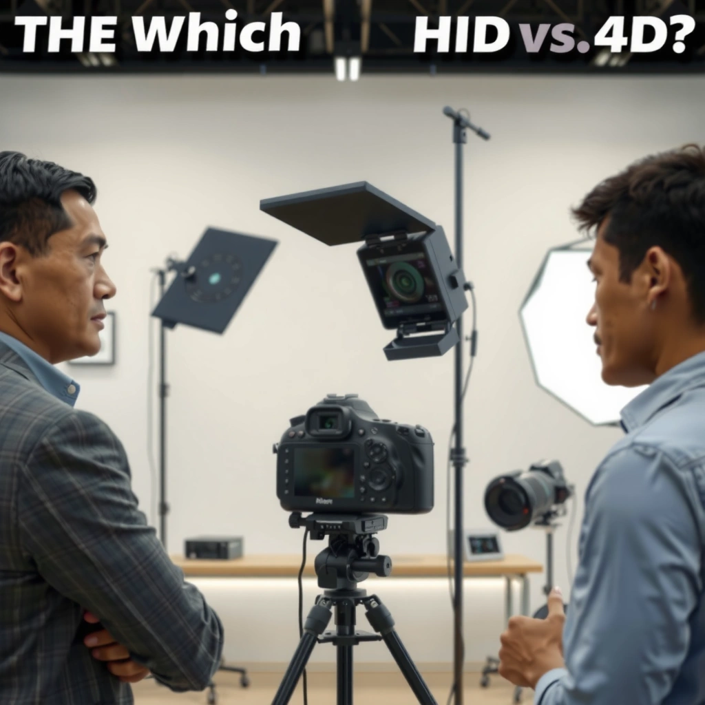 Illustration explaining the differences between HD and 4K resolutions in video quality.