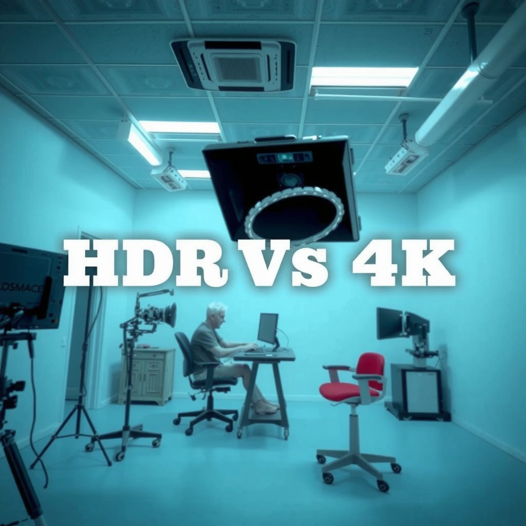 Diagram explaining the differences between HDR and 4K resolution in video technology