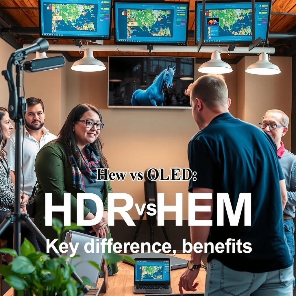 Illustration explaining HDR technology and its improvements in image quality.