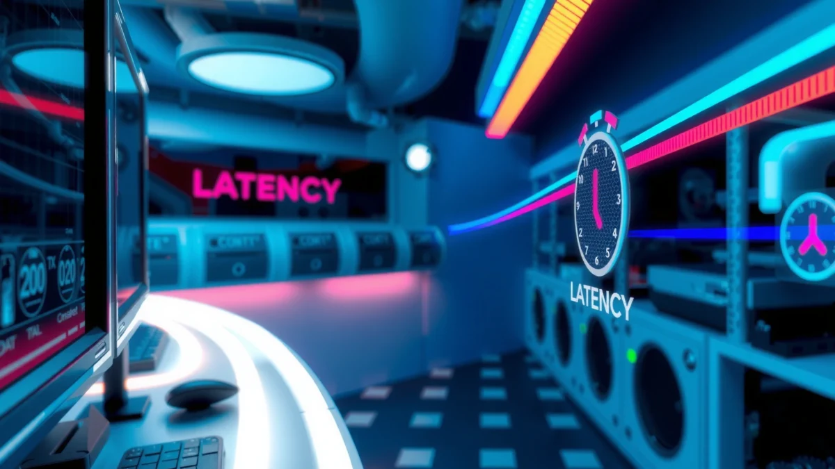 Illustration explaining latency, its types, and real-world examples in technology and networking.