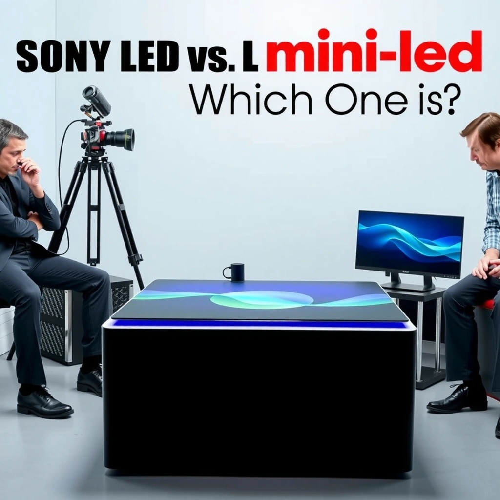 Diagram explaining Mini-LED backlight technology for comparison between Sony and LG.