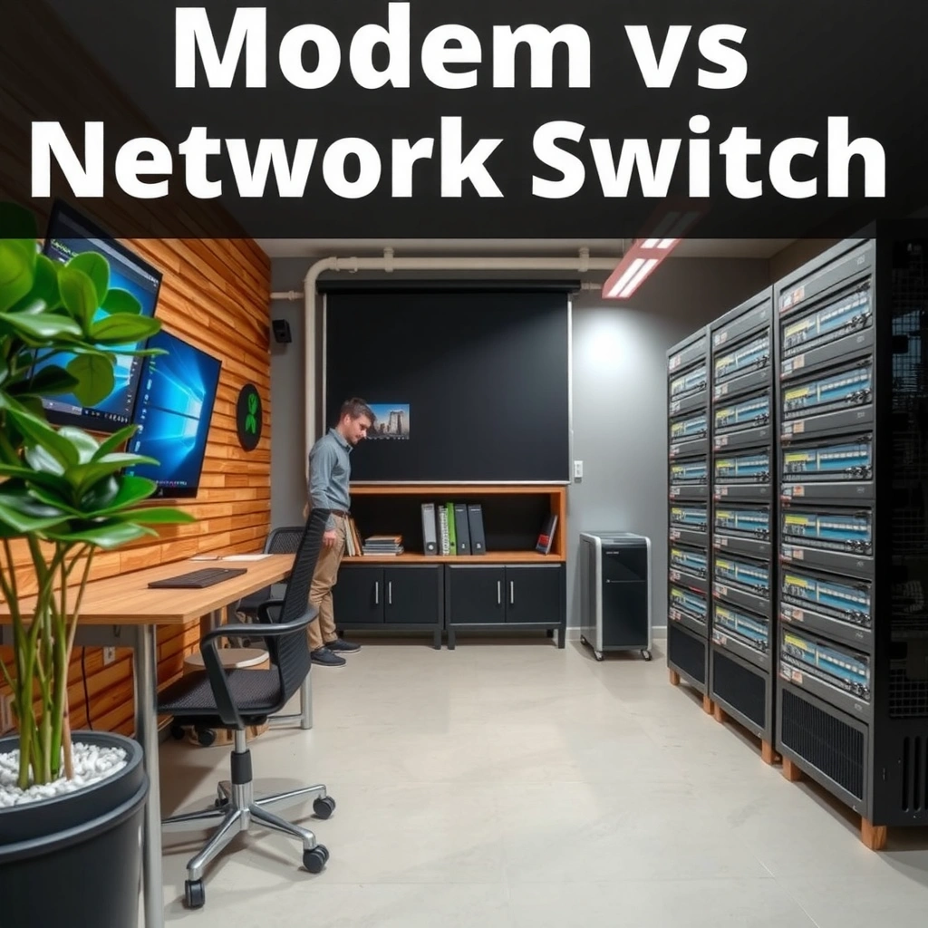 Diagram illustrating what a modem does in a network setup, highlighting its role in internet connectivity.