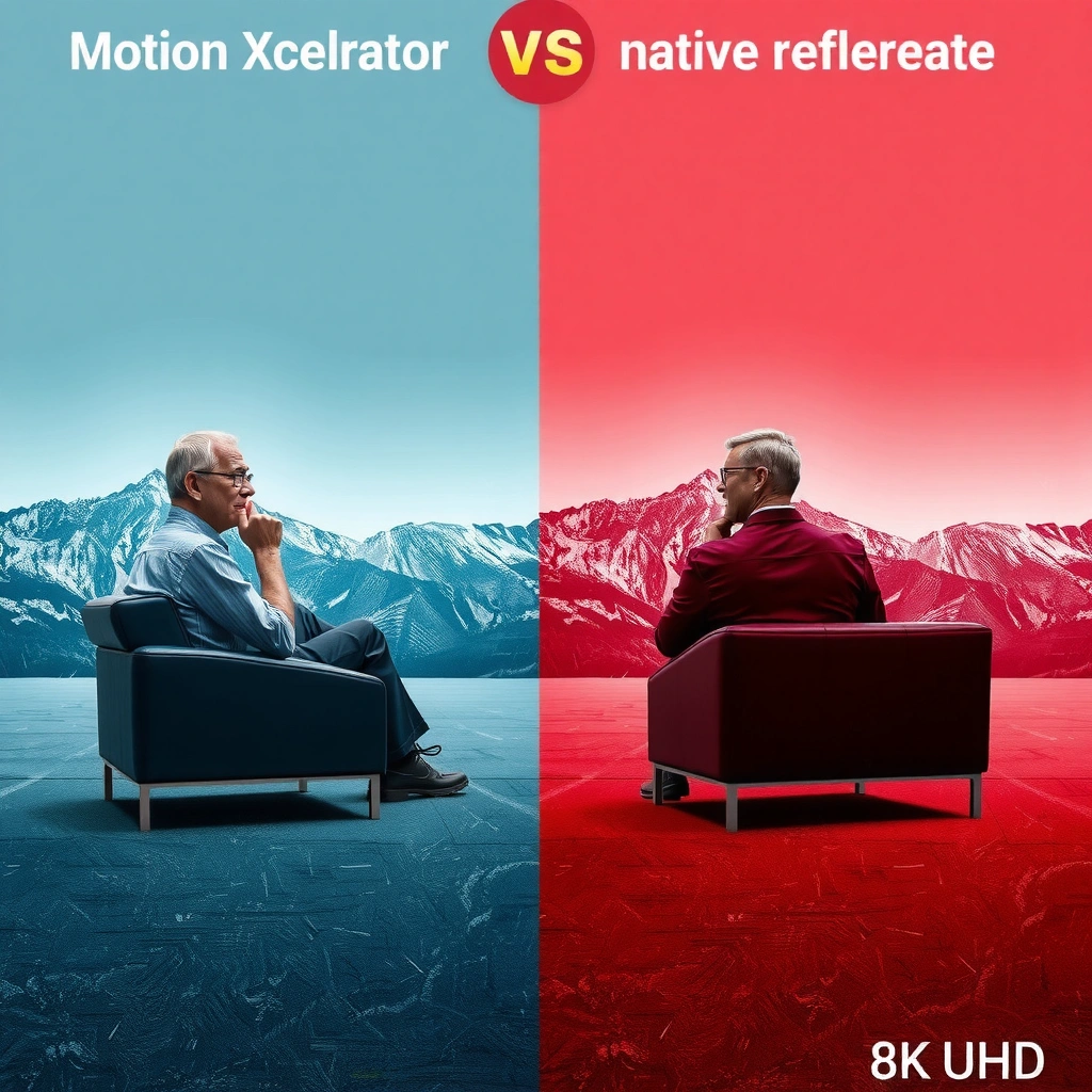 Illustration explaining what Motion Xcelerator does in TV technology.
