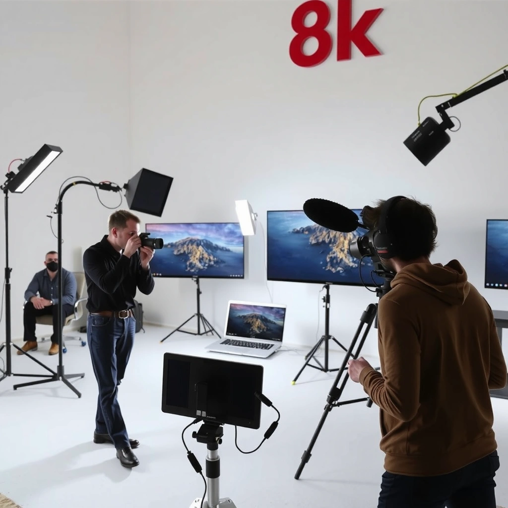 Comparison of 8K and 5K displays highlighting resolution and pixel density differences.
