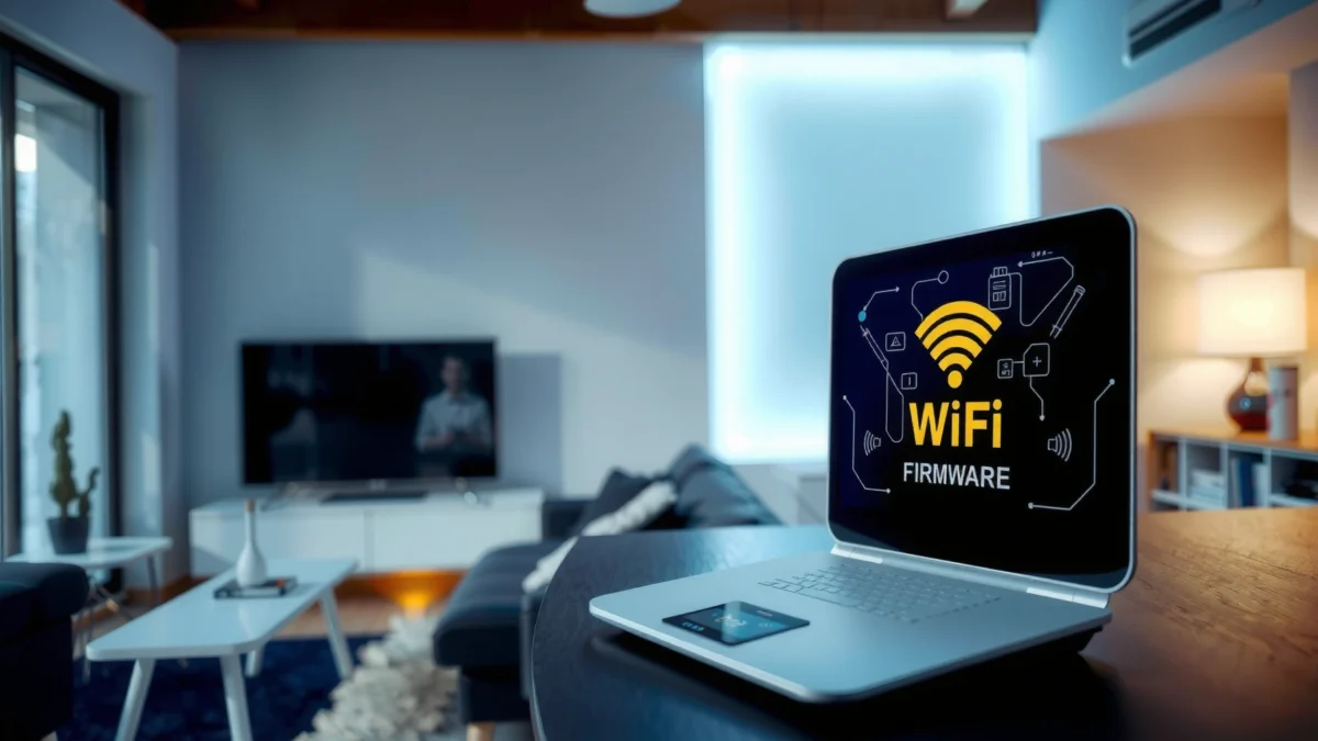 Illustration explaining what router firmware is and its functions in network management.