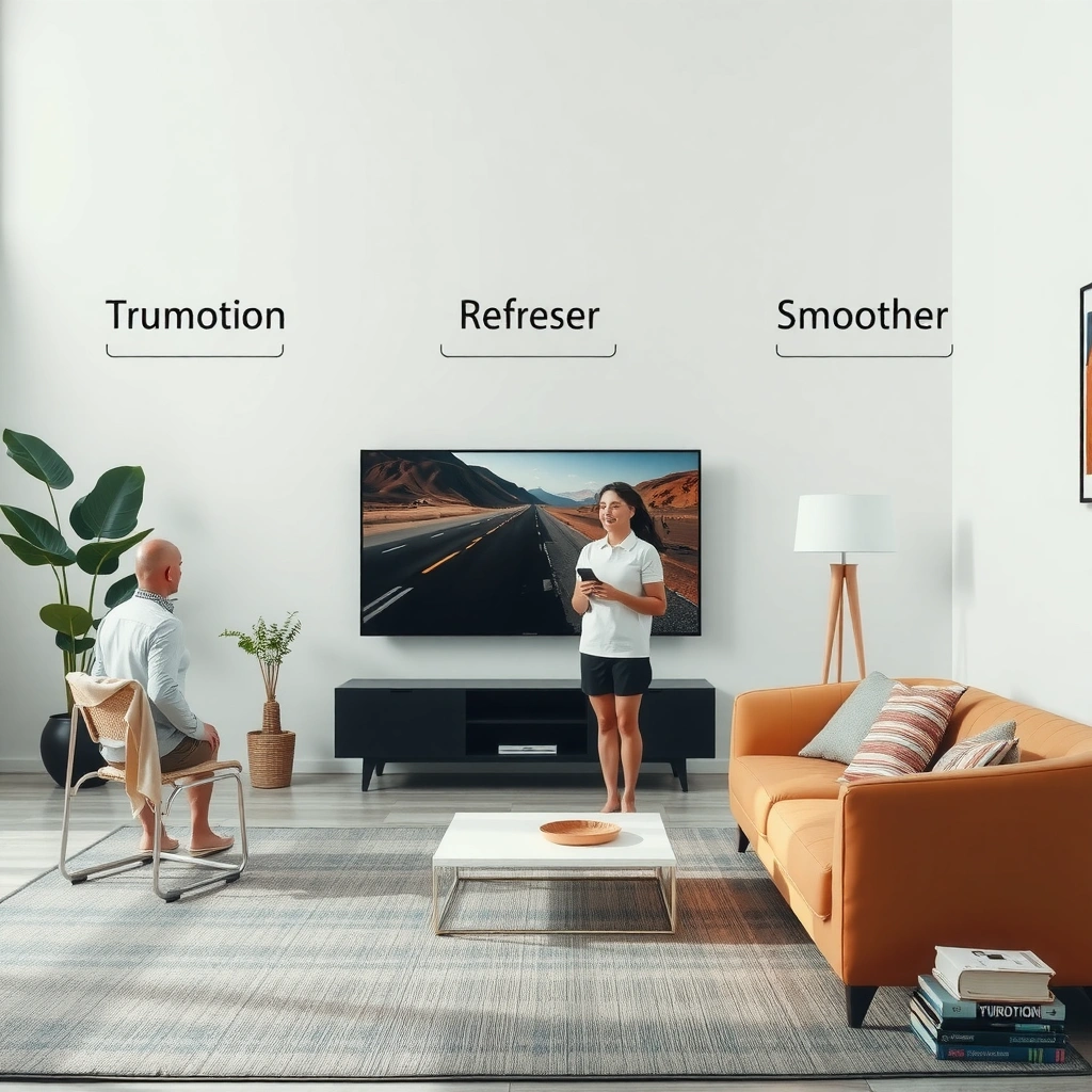 Illustration explaining TruMotion technology and its function in enhancing motion smoothness.