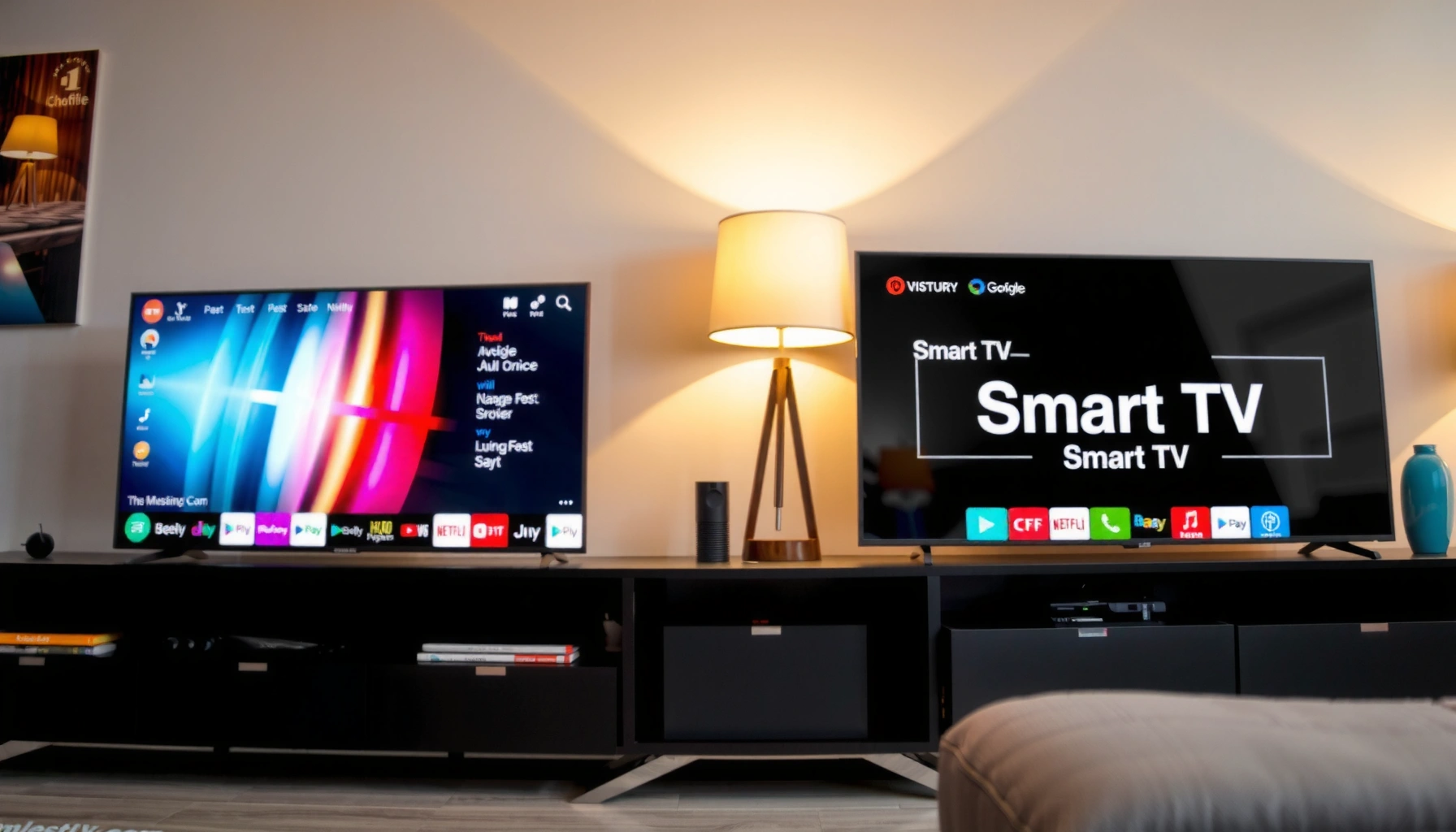 Comparison of a used smart TV and a new smart TV for buyers considering their options.