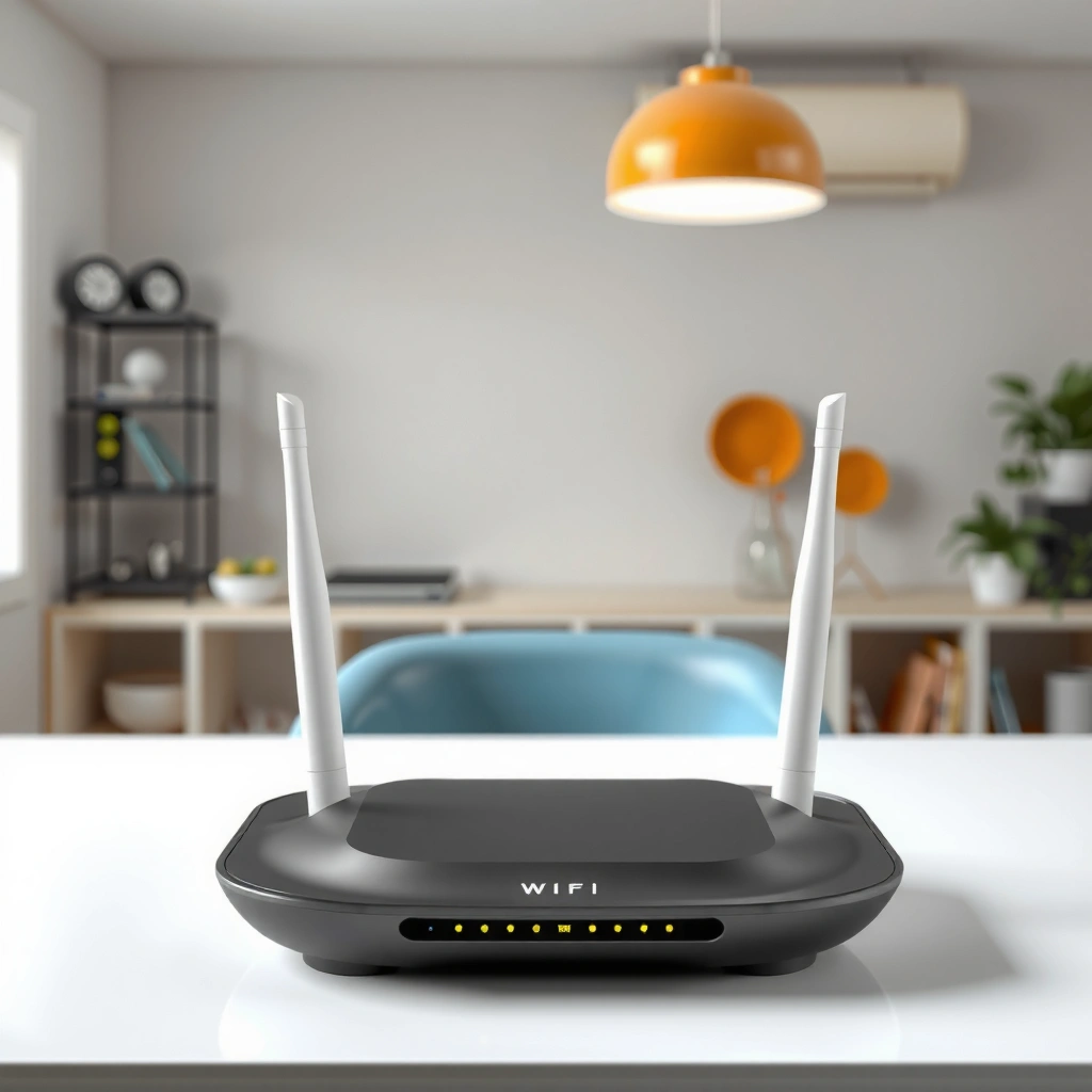 Illustration showing the functions of a Wi-Fi router in a home network setup.