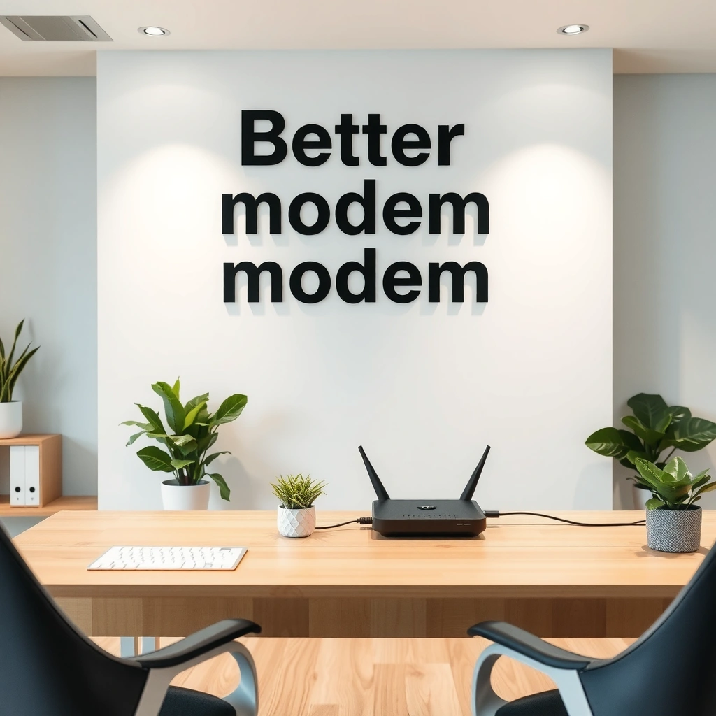 Illustration showing how a better modem improves internet speed and stability.