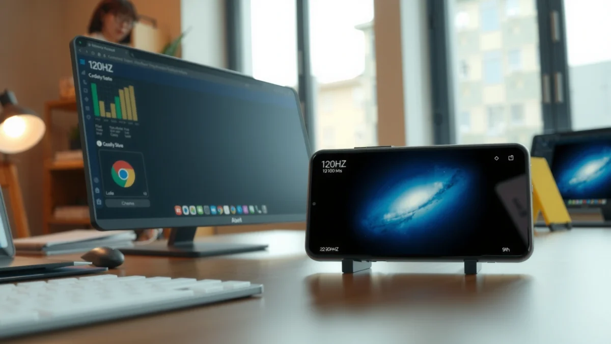 Comparison of 100Hz and 120Hz displays for productivity and work efficiency.