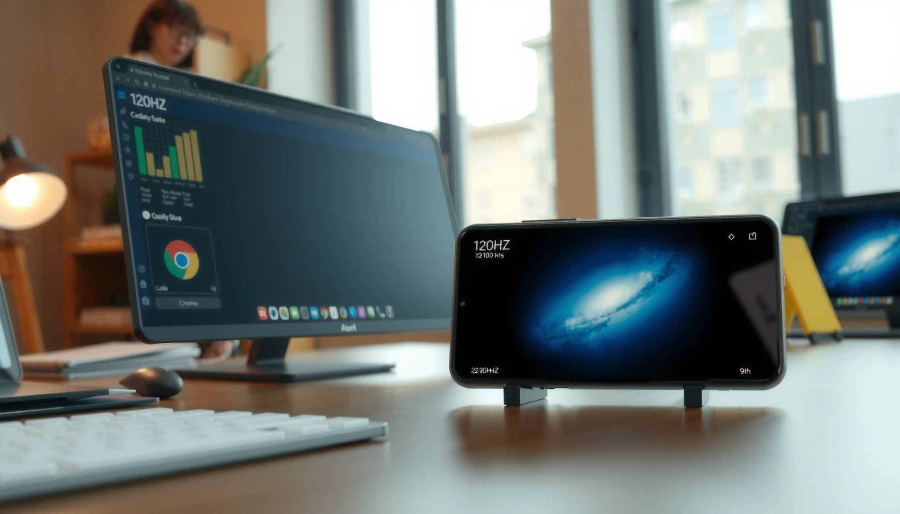 Comparison of 100Hz and 120Hz displays for productivity and work efficiency.