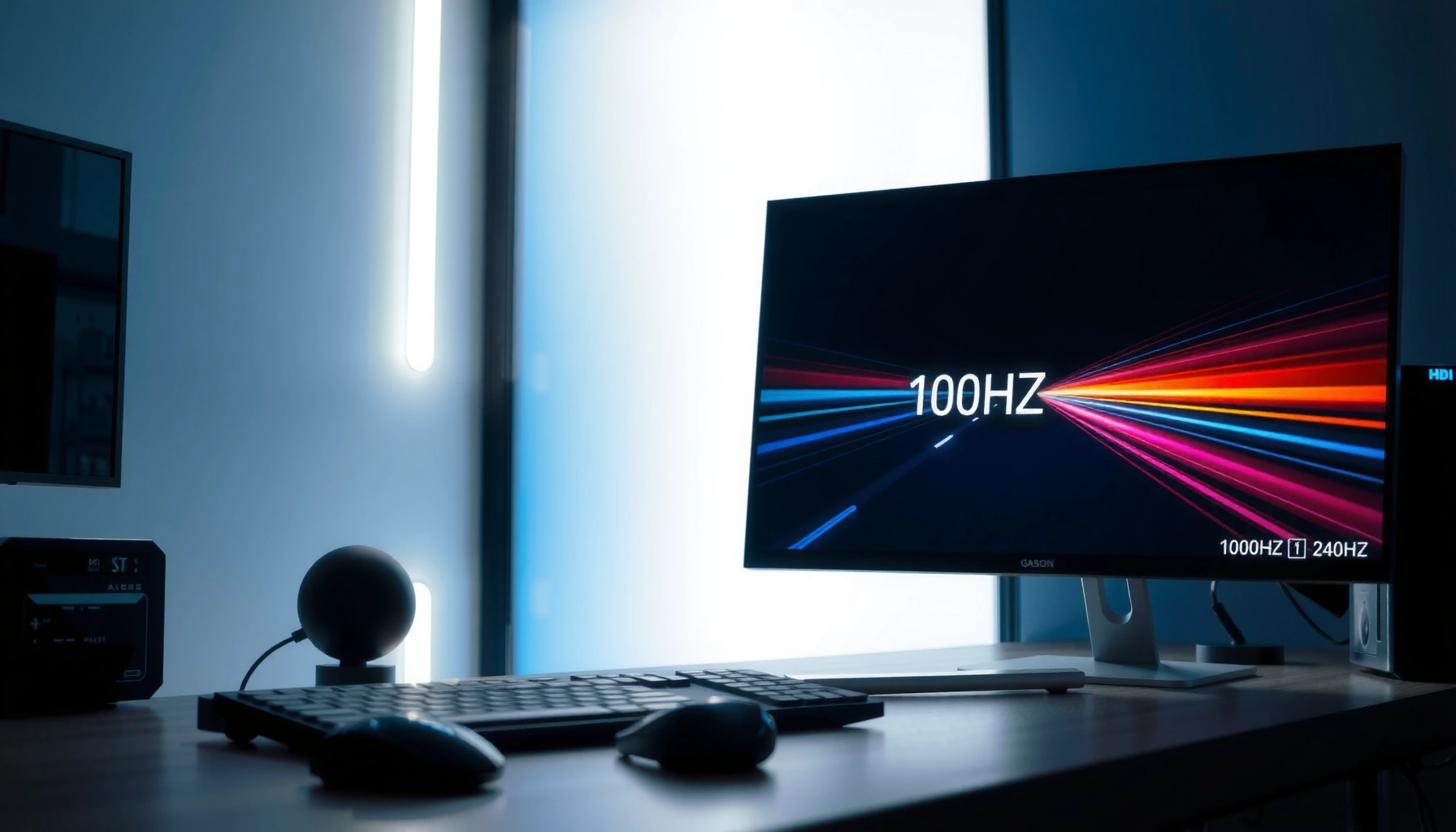 Comparison of 100Hz and 240Hz monitors highlighting refresh rate differences