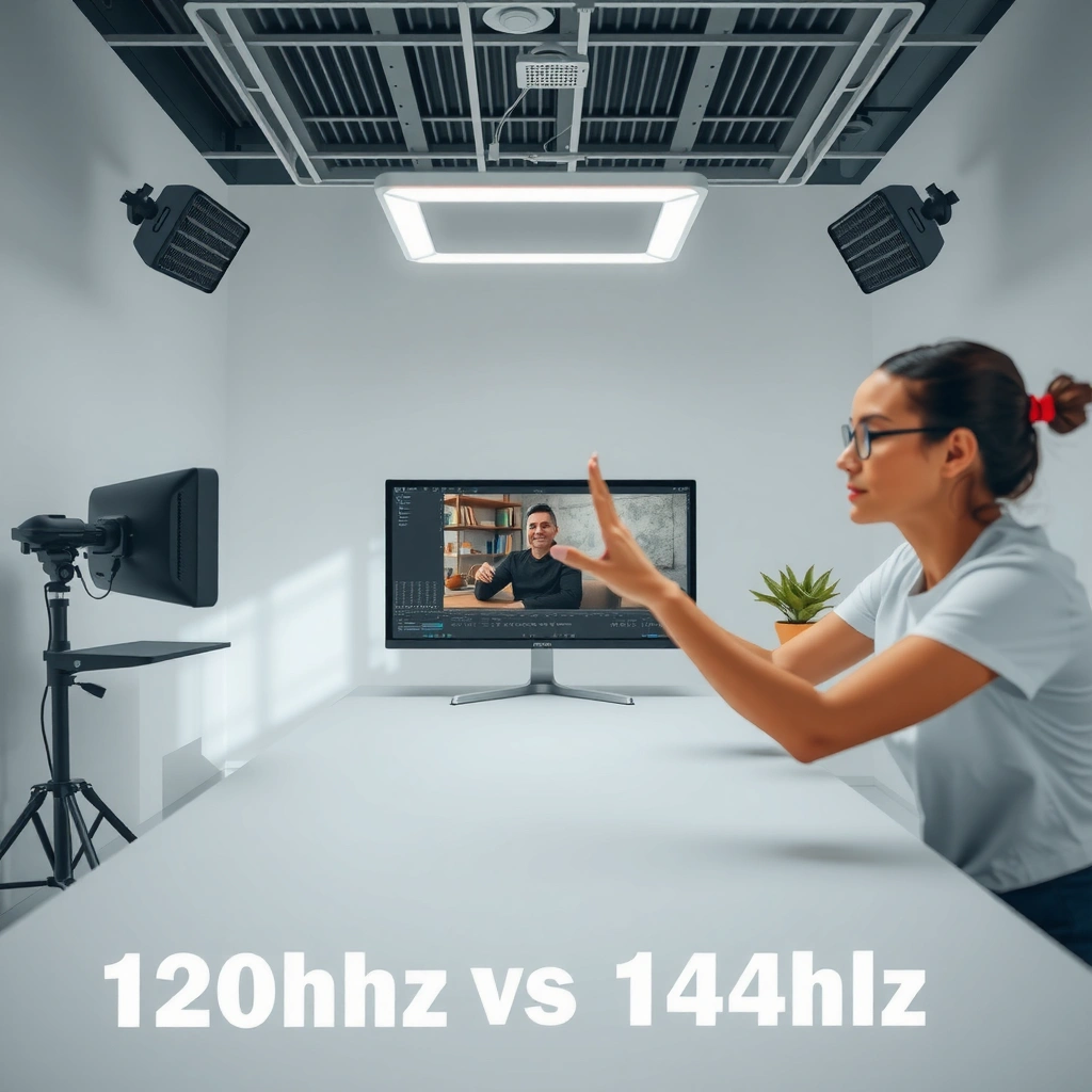Comparison of 120Hz and 144Hz refresh rates in photo editing applications.