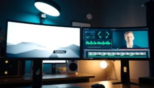 Comparison of 120Hz and 144Hz refresh rates for video editing performance.
