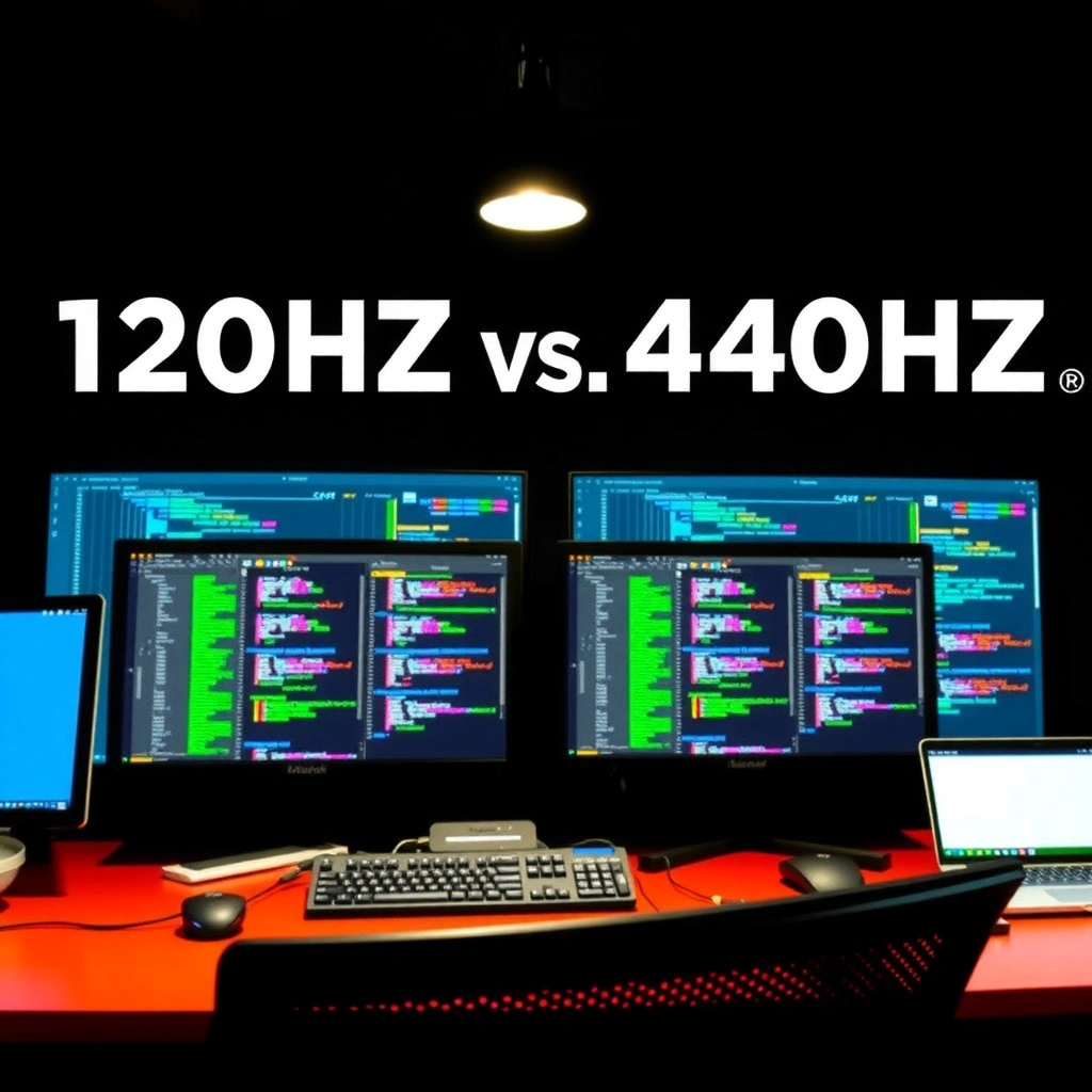 Comparison of 120Hz and 144Hz refresh rates and their effects on screen display for coding