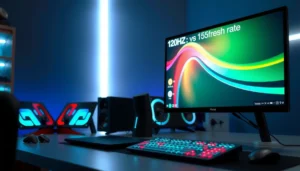 Comparison of 120Hz and 165Hz monitors highlighting refresh rate differences.
