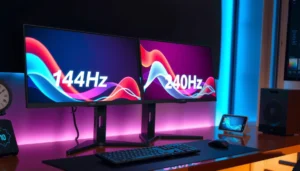 Comparison of 144Hz and 240Hz monitors for gaming and productivity.