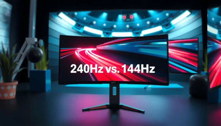 Comparison of 144Hz and 240Hz motion clarity in gaming and video performance.