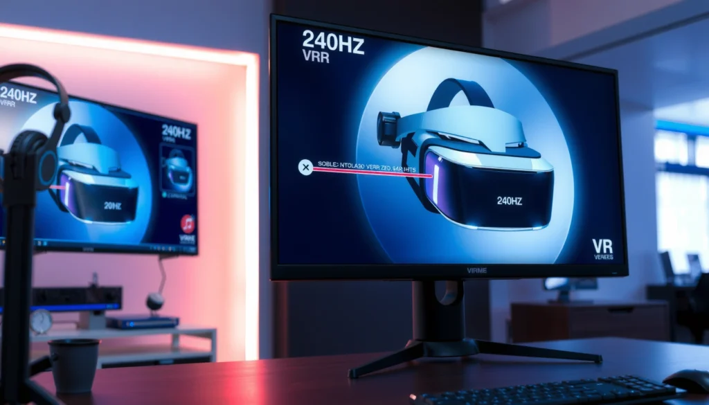 Comparison of 144Hz and 240Hz VRR refresh rates in gaming performance.