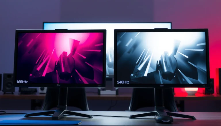 Comparison of 165Hz and 240Hz monitors highlighting refresh rates and performance differences