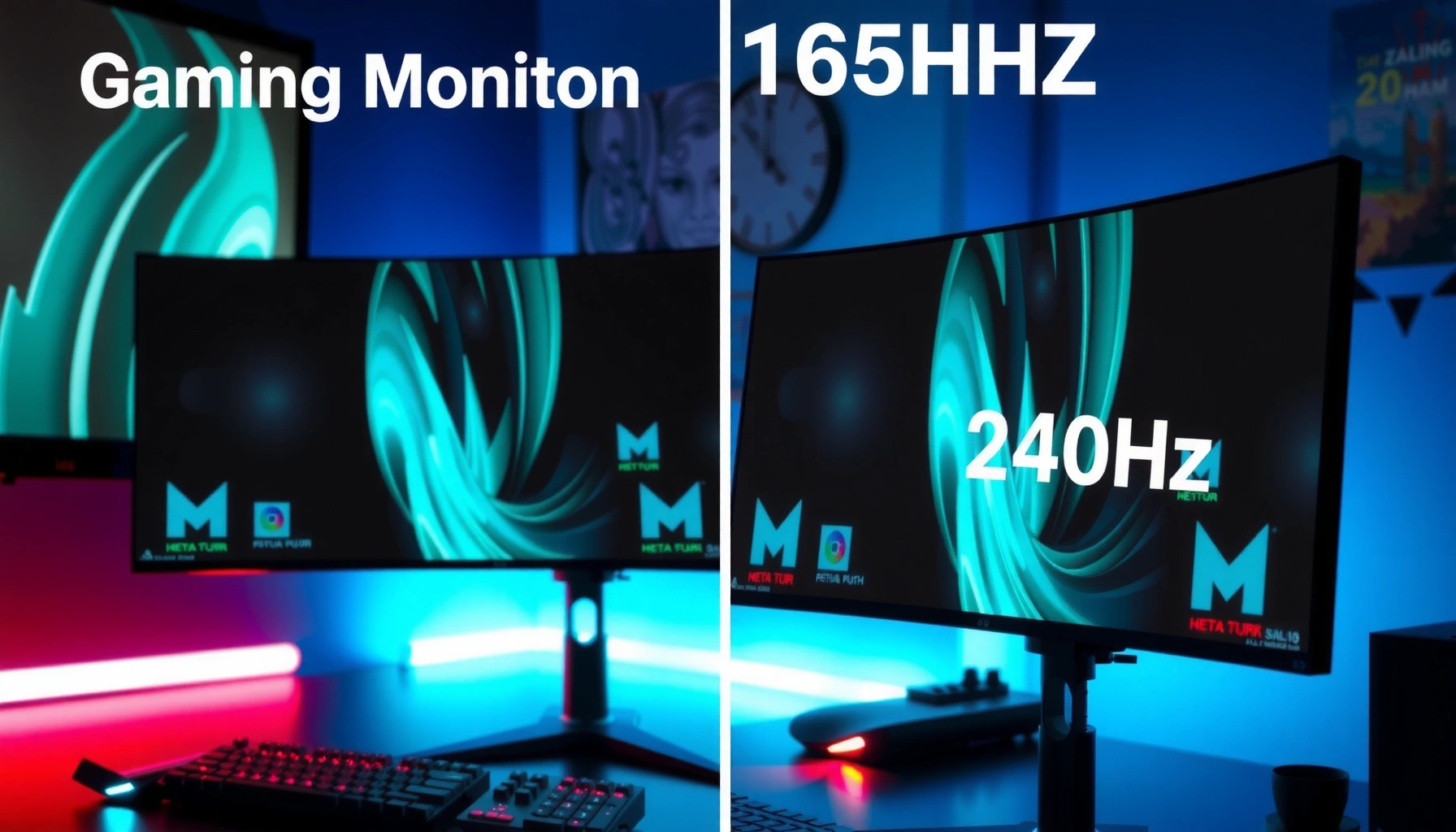 Comparison of 165Hz and 240Hz response times in gaming monitors and their impact on performance.