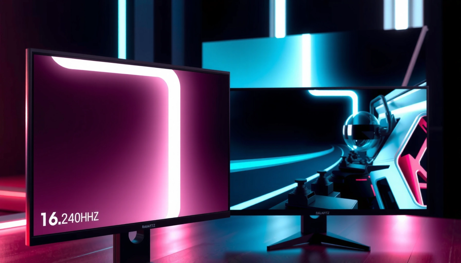 A visual comparison of 240Hz and 360Hz response times in gaming monitors.