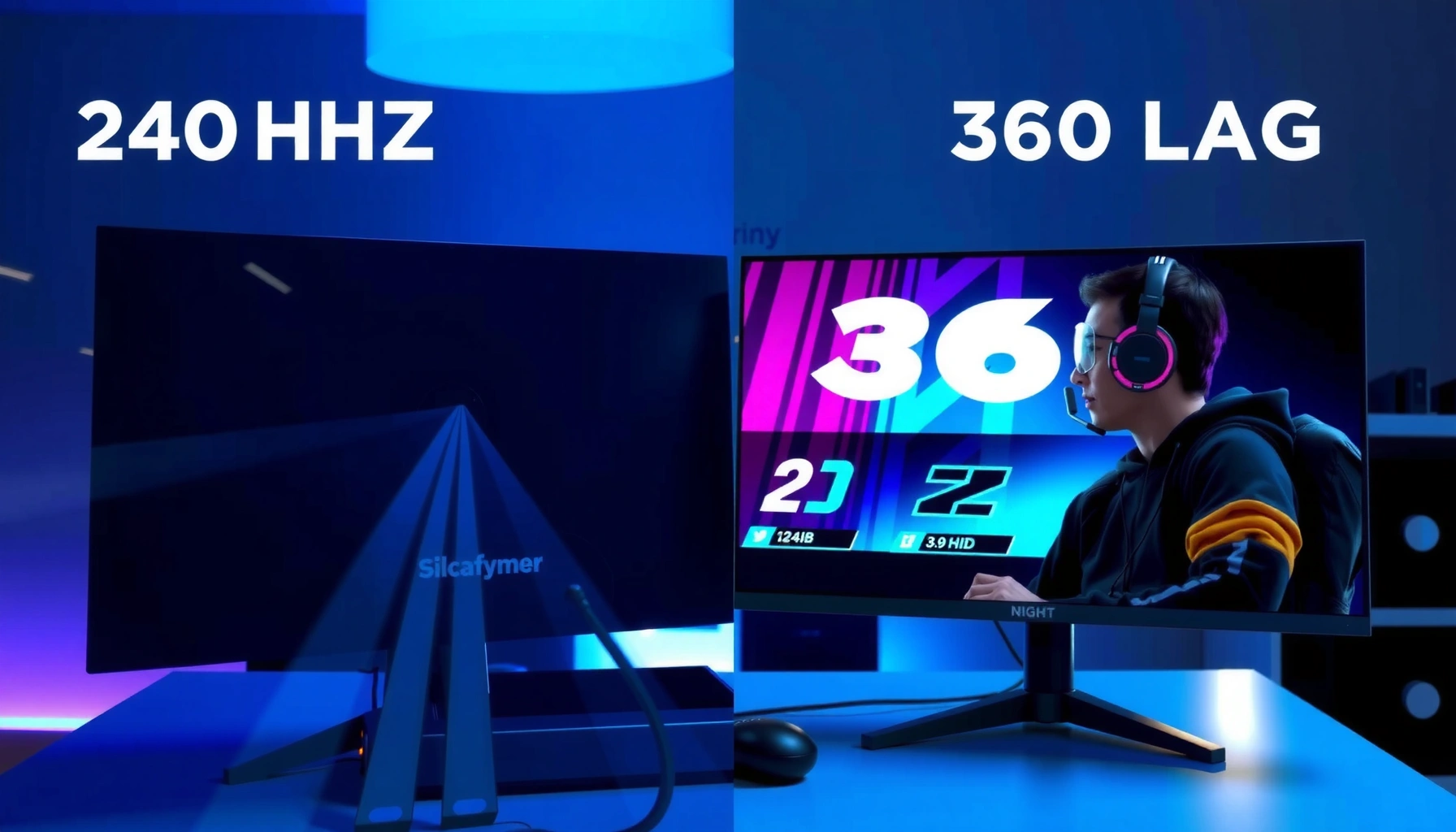 Comparison of 240Hz and 360Hz input lag performance in gaming.