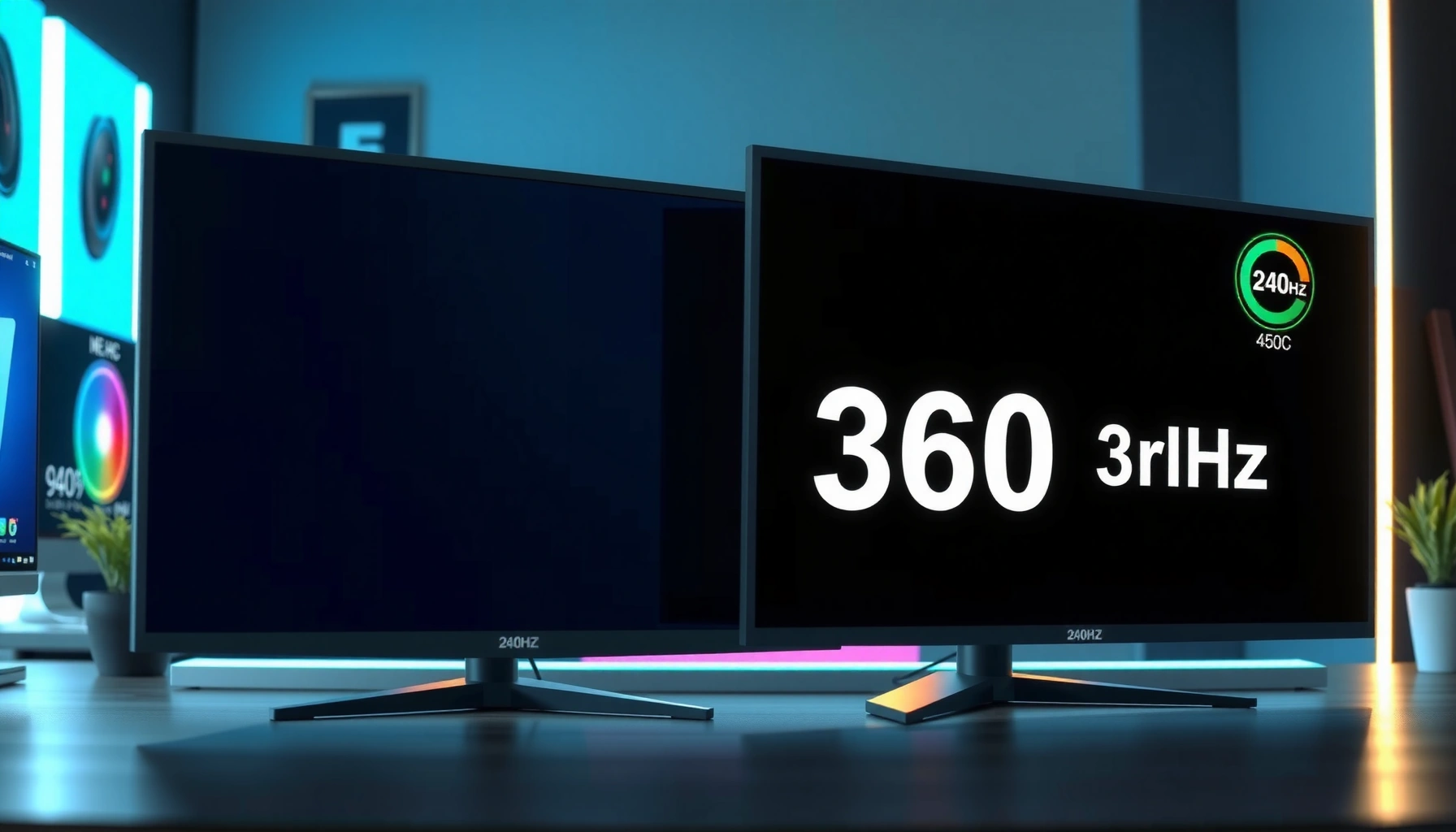 Comparison of power consumption between 240Hz and 360Hz displays, highlighting energy usage differences.