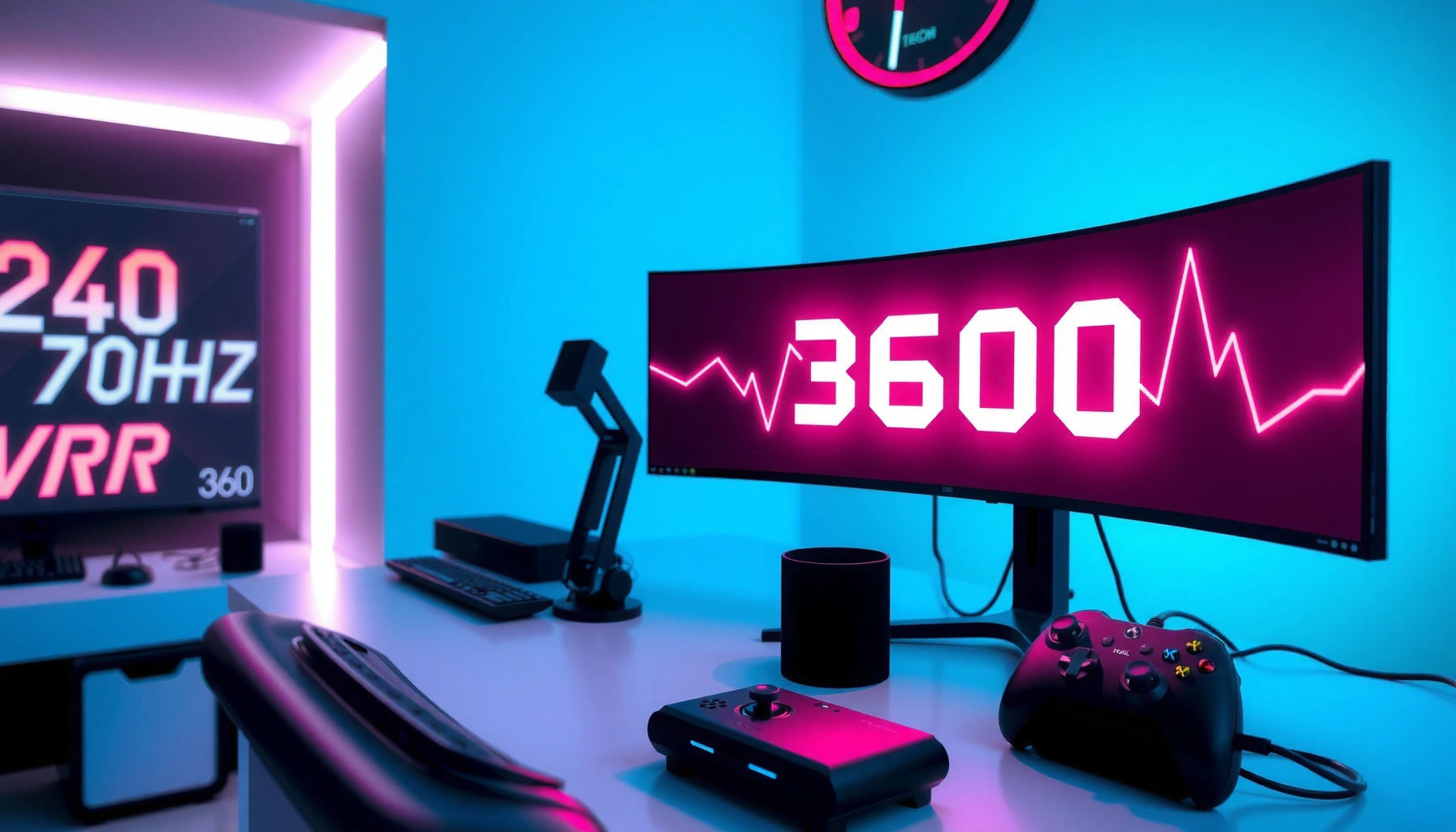 Comparison of 240Hz and 360Hz VRR refresh rates in gaming performance.