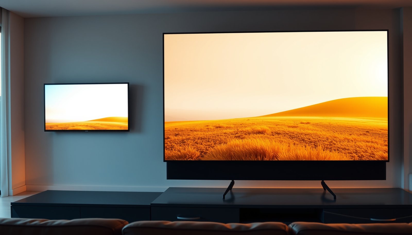Comparison of 32-inch and 40-inch TVs for room size suitability