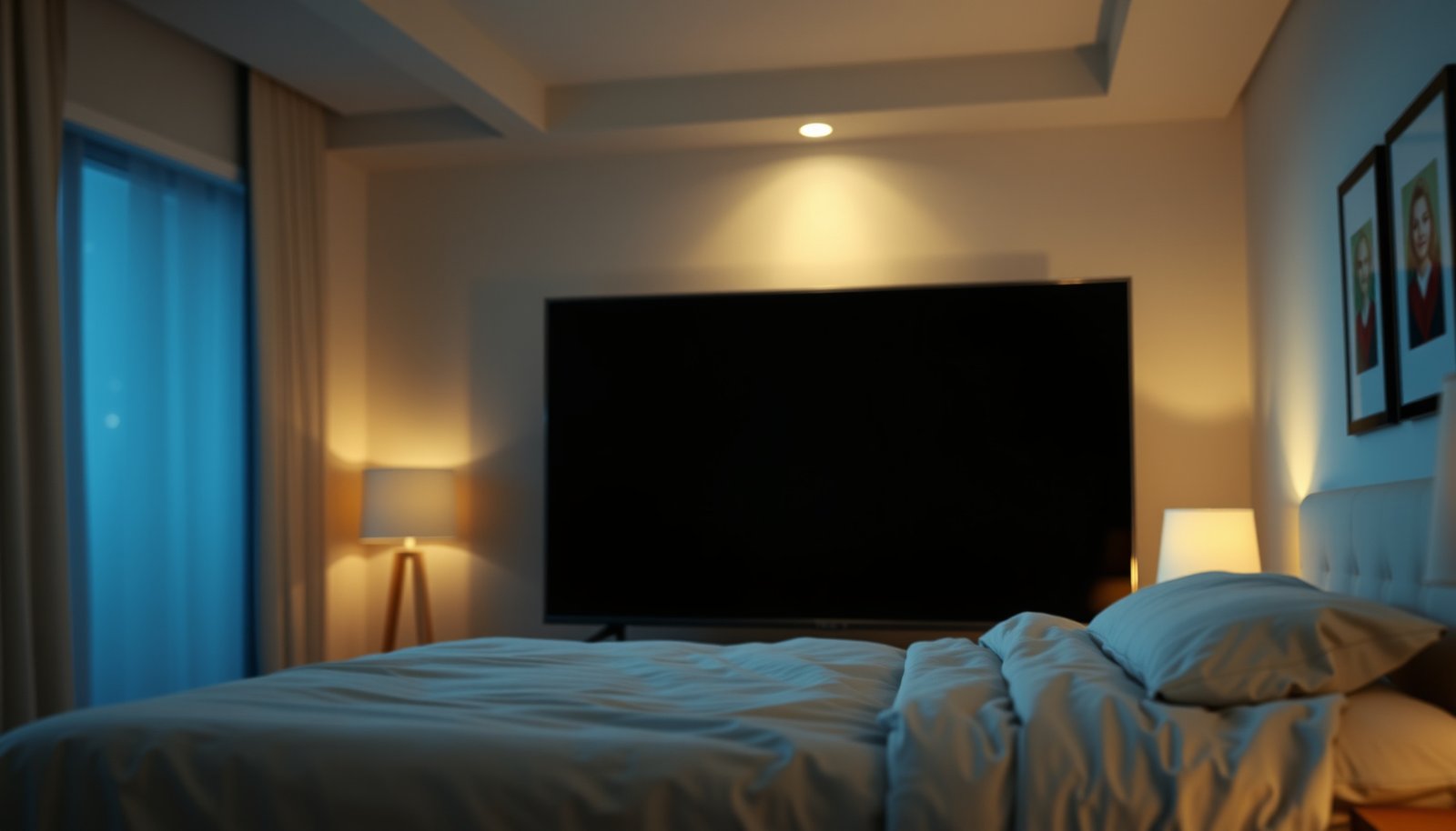 Comparison of 32-Inch and 43-Inch TVs for bedroom use, highlighting size differences.