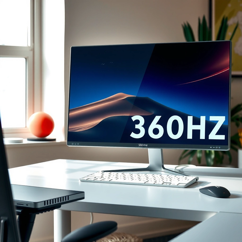 Illustration comparing 360Hz and 480Hz monitor refresh rates for better gaming performance