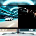 Comparison of 360Hz and 480Hz motion clarity in gaming displays
