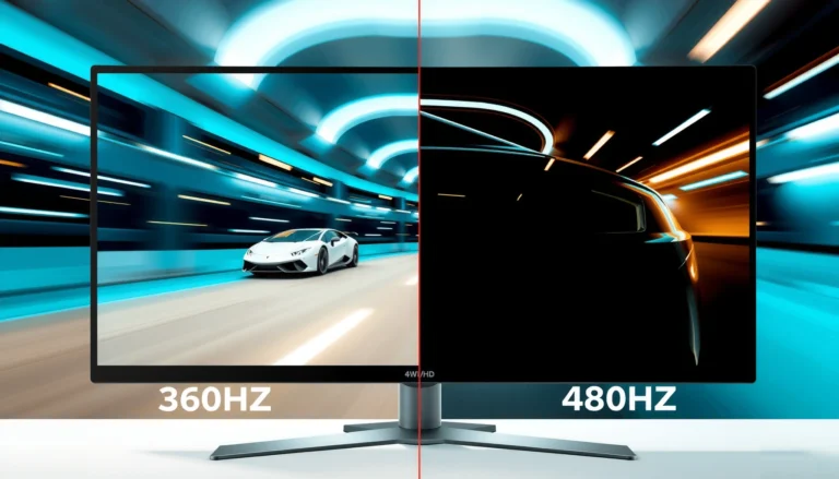 Comparison of 360Hz and 480Hz motion clarity in gaming displays