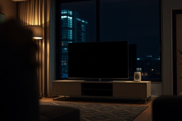 Comparison of 43-inch and 50-inch TVs in a medium room setting