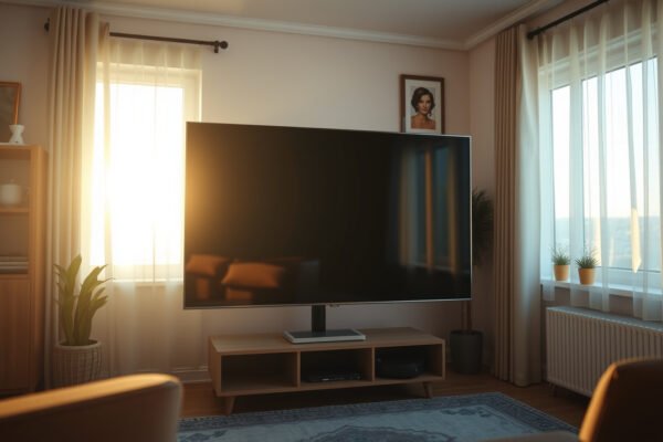 Comparison of 43-inch and 50-inch TVs in a small room setting