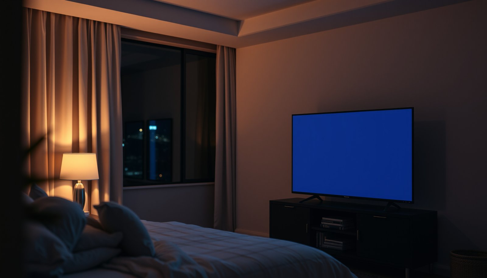 Comparison of 43-inch and 50-inch TVs for bedroom use, highlighting size differences.