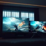 Comparison of a 4K TV and a gaming monitor for gaming and entertainment choices
