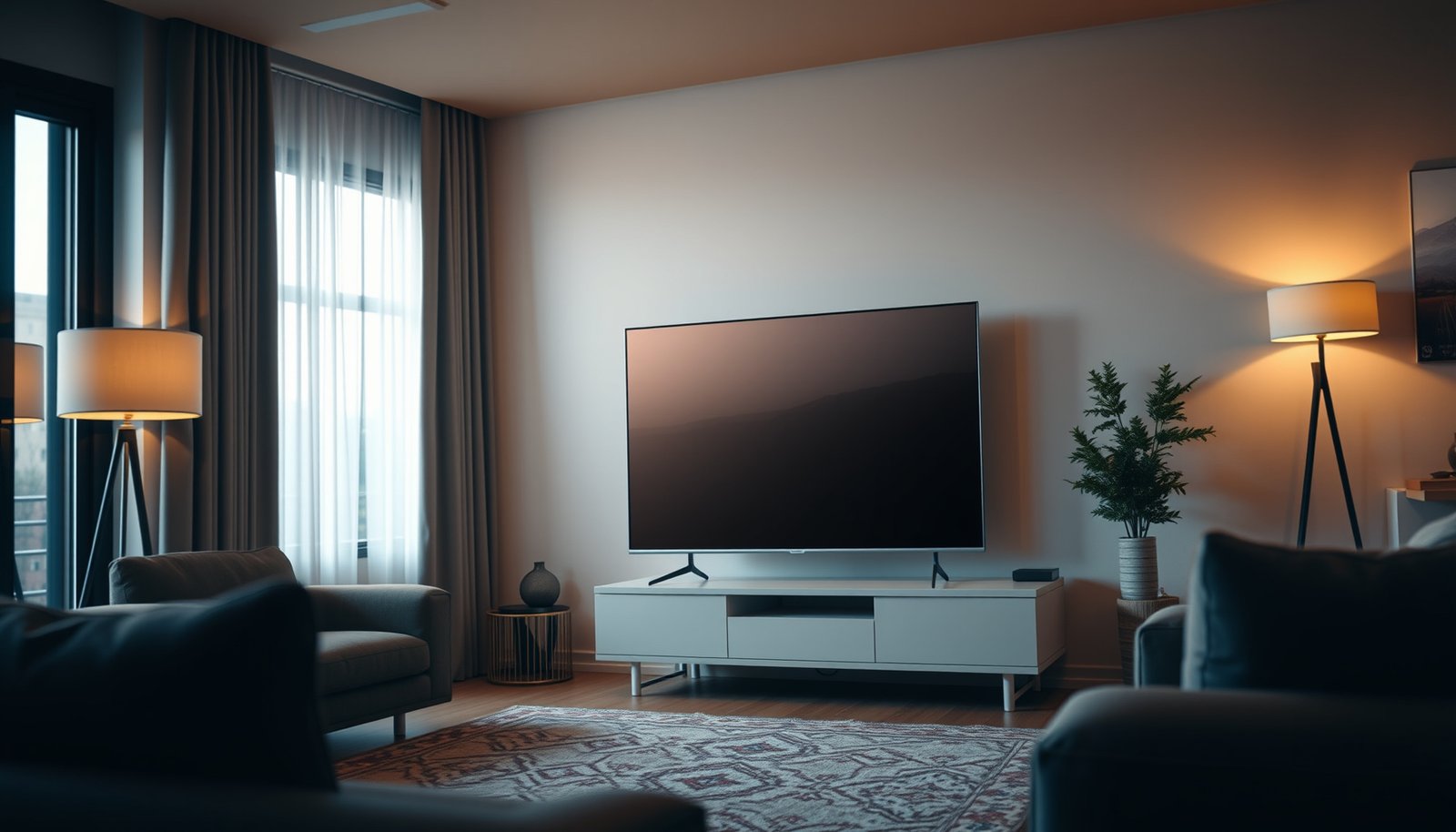 Comparison of 50-inch and 55-inch TVs in a medium room setting for optimal viewing.