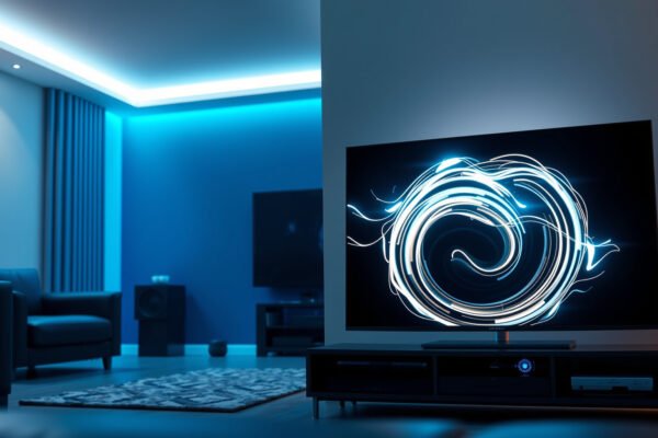 Comparison of a 55-inch TV and a 32-inch gaming monitor for gaming and entertainment.
