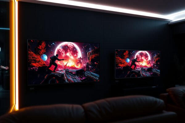 Comparison of 55-inch and 65-inch screens for gaming, highlighting size differences and gaming experience.