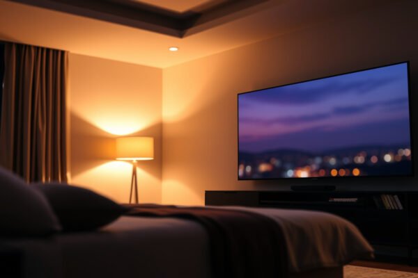Comparison of 55-inch and 65-inch TVs for bedroom use, highlighting size differences.