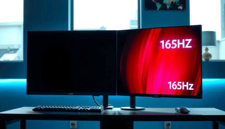 Comparison of 60Hz and 165Hz monitors showing refresh rate differences for gaming and productivity.