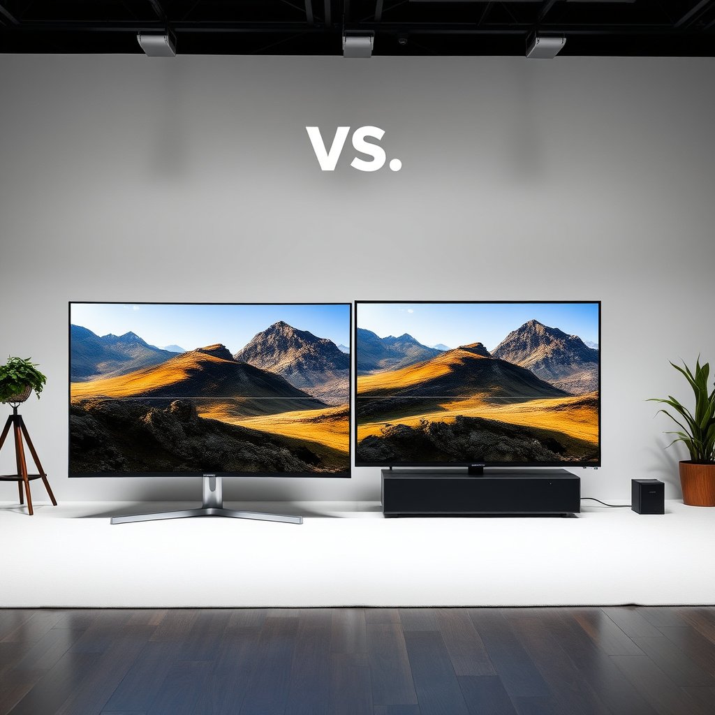 Comparison of 65-inch and 75-inch screens for gaming, highlighting decision factors for gamers.