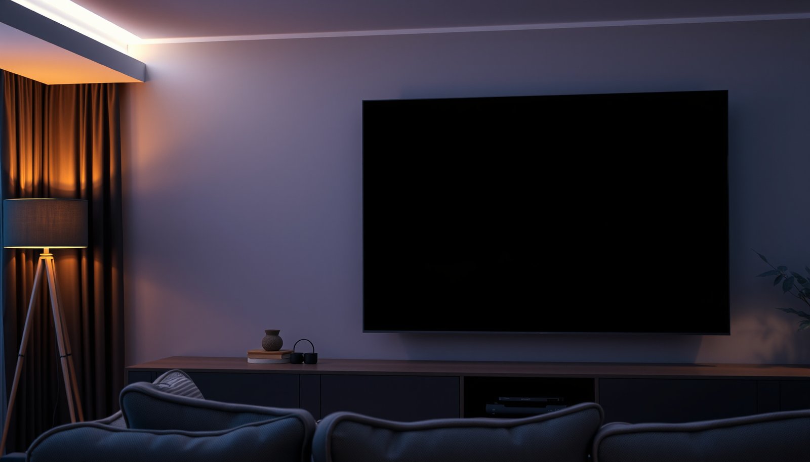 Comparison of 65-inch and 75-inch TVs for large rooms, showcasing their size differences.
